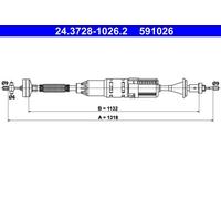Cavo frizione con regolazione automatica 24.3728-1026.2 ATE per RENAULT