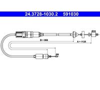 Cavo frizione con regolazione automatica 24.3728-1030.2 ATE per RENAULT LAGUNA I