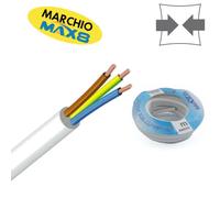 CAVO GOMMATO 3X1,5 BOBINA 10 MTERI BIANCO -ECO80271 ECOVA