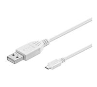 Goobay 43837 Cavo Micro USB di Ricarica E Sincronizzazione, Bianco, 1m Lunghezza del Cavo