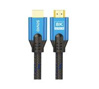 Cavo HDMI 2.1 intrecciato Savio CL-169 da 5 m, 8K blu e nero HDR 48 Gbps oro