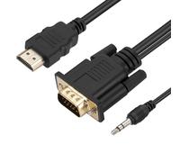 Cavo HDMI a VGA maschio e connettore jack 3,5 mm qualità Full HD 1,8m nero