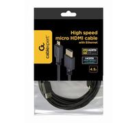 Cavo HDMI Gembird 4.5m HDMI-M/micro HDMI-M 4K UHD Ethernet Nero Cavo HDMI Gembird 4.5m HDMI-M/micro HDMI-M 4K UHD Ethernet Nero