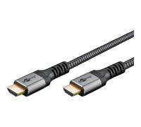 goobay 65260 Cavo HDMI 2.1 Ultra High Speed/risoluzioni UHD fino a 8K @ 60 e 4K @ 120Hz/Prolunga HDMI per PS5, Xbox, Apple TV 4k / prese dorate evitano la corrosione/grigio / 1m