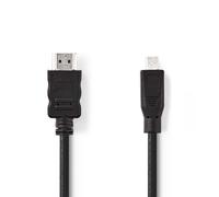 Cavo HDMI NEDIS CVGB34700BK20 2 m Micro HDMI Maschio Alta Velocità Ethernet Oro Nero