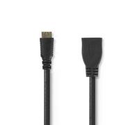Cavo HDMI Nedis CVGP34590BK02 Mini HDMI Maschio HDMI Femmina 0,2 m 4K 3D Ethernet Nero
