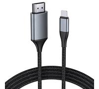 Cavo HDMI per iPhone/iPad, Full HD 1080P Plug & Play Mirroring 4.0m Cavo Adattatore HDMI, Proiettore Digitale AV Cavo Adattatore, Compatibile con TV/Proiettore/Monitor/Displayer per iPhone/iPad/iPod