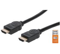 Manhattan 355353 cavo HDMI 3 m HDMI tipo A [Standard] Nero (HDMI CABLE ETHERNET 3M 4K/60HZ - -MALE/MALE BLACK POLYBAG) NEW