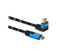 Cavo HDMI Savio CL-147 2.1 8K HDR 1,8 m intrecciato angolato blu nero oro