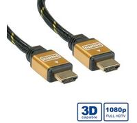 Cavo HDMI TOP High Speed con Ethernet Black e Gold 7,5m RO11 04 5504
