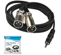 Cavo HQRP 6 Piedi 1/8" (3,5mm) A Due Maschi XLR Per KRK Rokit 5 G2, HS50m's