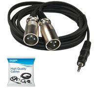 Cavo HQRP Da 6 Piedi 1/8" (3,5mm) A Dual XLR Maschio Per Behringer B2031A Studio
