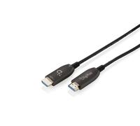 DIGITUS Cavo HDMI in fibra ottica - 50 m - UHD 8k 60Hz 4k 120Hz - HDMI 2.1 - 48 Gbps - eARC, HDR, HDCP 2.2, CEC - Cavo ibrido AOC - Contatti placcati in oro - Nero