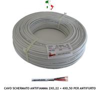 CAVO IMPIANTO ALLARME 2x0,50+4X0,50 mm² COPPIE INTRECCIATE ANTIFIAMMA CEI 20-22