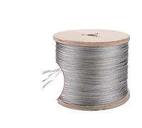 Cavo in Acciaio Inossidabile Diametro 0.3mm-4.0mm Fune metallica in acciaio inossidabile 304 Cavo morbido Stendibiancheria da pesca Sollevamento Linea antiruggine Struttura 7x7(0.8mm,30Meters)