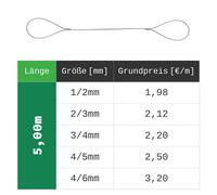 Cavo in acciaio rivestito con occhielli PCV con asole Asole Cavo in acciaio