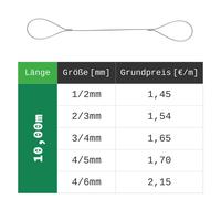 Cavo in acciaio rivestito con occhielli PCV con asole Asole Cavo in acciaio