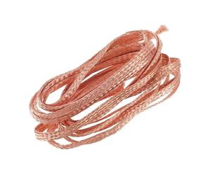 Cavo in filo di acciaio espandibile con guaina intrecciata in rame stagnato da 1/5 m larghezza, 4-25 mm, for conduzione potenza, audio, altoparlante, metallica(Pure Copper,Width 6mm,5M)