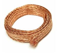Cavo in treccia di rame piatto da 1 m, 5 m, 10 m, 4 mm/6 mm/8 mm/12 mm/14 mm/18 mm/25 mm, conduttore di terra a spirale flessibile nudo elettrico a trefoli da 4 mm, conduttori conduttivi(10m,6mm bore)