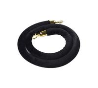 Cavo in velluto nero con clip argento lucido sofisticato controllo folla