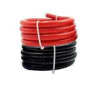 cavo industriale Cavo in rame stagnato, resistente alle alte temperature, pieghevole e sottile, in silicone extra morbido nero rosso(12 AWG,5m)