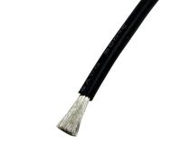 cavo industriale Cavo in rame stagnato, resistente alle alte temperature, pieghevole e sottile, in silicone extra morbido nero(16 AWG,1m)