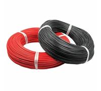 cavo industriale Cavo in silicone morbido nero e rosso da 5 a 10 metri, cavi elettrici for auto, cablaggio automobilistico 22, 20, 18, 16, 14, 12, 8, 6 AWG, batteria for, for(20 AWG,10m)