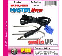 CAVO INGRESSO AUX IN KIT CON CHIAVI SMONTAGGIO RADIO ALFA ROMEO GT FINO AL 2003