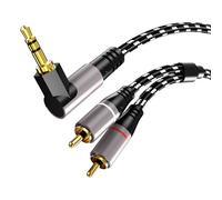Cavo intrecciato ad alta fedeltà da 3,5 mm a 2 RCA per sistemi home theater musicali trasparenti con punta per una chiara trasmissione musicale e video linea