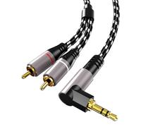 Cavo intrecciato ad alta fedeltà da 3,5 mm a 2 RCA per sistemi home theater musicali trasparenti con punta per una chiara trasmissione musicale e video linea