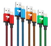 Cavo iPhone [0.5M 1M 1.5M 2M Metri 4Pezzi] Cavo Lightning Usb Certificato MFi Cavetto iPhone Filo Caricatore Carica Rapida Caricabatterie Nylon per iPhone 14 13 Pro Max 12 11 XR XS X 8 7 Plus SE iPad