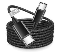 Cavo iPhone 15 16 3M, Cavo USB Type-C 3 Metri Cavo USB C USB C, 60W Cavo Type C to Type C Cavetto Nylon Cavi Tipo C Ricarica Rapida per iPhone 15 16 17 Pro Max/15 16 Plus,iPad Pro/Air,Samsung Galaxy