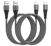 Cavo iPhone 3M 2 Pezzi [Certificato MFi], Cavo USB Lightning Nylon Cavetto iPhone per Apple iPhone 14 13 12 11 Pro Max XS 8 7 6 iPad