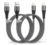 Cavo iPhone, Cavo Lightning 2 Metri 2Pezzi Certificato MFi cavo Caricatore IPhone 2M Lungo Nylon CAVO Ricarica iPhone Cavetto iPhone Filo Caricatore iphone per IPhone 14/13/12/11/XS/XR/X/8/7/6/iPad