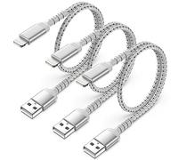 Cavo iPhone Corto[50CM, 3Pezzi], 0.5M Nylon Cavo Lightning Cavetto Caricabatterie iPhone Carica Rapida, Apple Filo compatibile con Apple iPhone 14, 13, 12, 11, Pro Max Xs Xr X 8, 7, 6 Plus, SE, iPad