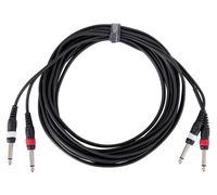 Cavo Jack 6.3 mm Stereo 2 Jack Mono Maschio a Maschio Audio Cannon Spina 6m