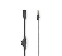 CAVO JACK NEDIS CAGB22090BK10 PROLUNGA AUDIO STEREO CON CONTROLLO DEL VOLUME JACK MASCHIO DA 3,5 mm - JACK FEMMINA DA 3,5 mm 1 METRO COLORE NERO
