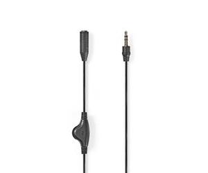 CAVO JACK NEDIS CAGB22090BK10 PROLUNGA AUDIO STEREO CON CONTROLLO DEL VOLUME JACK MASCHIO DA 3,5 mm - JACK FEMMINA DA 3,5 mm 1 METRO COLORE NERO