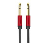 Cavo jack per chitarra elettrica e basso, Cavo for chitarra TS/TRS da 1/4 di pollice maschio-maschio multicolore, diverse misure(Red Trs,1.8m)