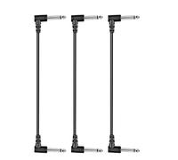 Cavo jack per strumenti diritto/angolare, Cavo patch for pedale chitarra elettrica schermato a basso rumore ad angolo retto da 1/4 di pollice multicolore 3 pezzi(Guitar Cable 300cm-bk)