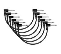 Cavo jack per strumenti diritto/angolare, Cavo patch for pedale chitarra elettrica schermato a basso rumore ad angolo retto da 1/4 di pollice multicolore 3 pezzi(Bk Line -6)