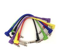 Cavo jack per strumenti diritto/angolare, Cavo patch for pedale chitarra elettrica schermato a basso rumore ad angolo retto da 1/4 di pollice multicolore 3 pezzi(Color Line -6)