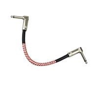 Cavo jack per strumenti diritto/angolare, Cavo patch for pedale chitarra schermato a basso rumore ad angolo retto da 1/4 di pollice, confezione da 3 pezzi multicolore(Wave Cable-1)