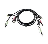Cavo KVM Aten HDMI USB 1,8 m Nero con audio USB A/USB B 2x3,5 mm maschio