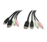 Startech 4 In 1 Usb Displayport Kvm Switch Cable One Size Black
