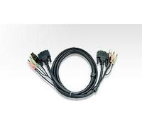 ATEN 2L-7D02U - Cavo KVM DVI-D (collegamento singolo), USB, Audio, nero, 1,8 m