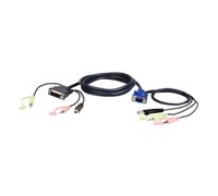 Cavo KVM VGA USB a DVI ATEN 3m Nero Blu Verde Rosa, 3 m