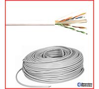 Cavo Lan cat6 di Rete Ethernet BIANCO Utp awg23 Solid Matassa 100 mt rj45 adsl