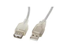 Cavo Lanberg CA-USBE-12CC-0018-TR USB 2.0 1,8 m Trasparente USB A USB A Cavo USB 2.0
