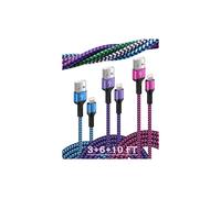 Cavo Lightning, confezione da 3 compatibile con cavo di ricarica per iPhone originale compatibile con Apple 14, 13